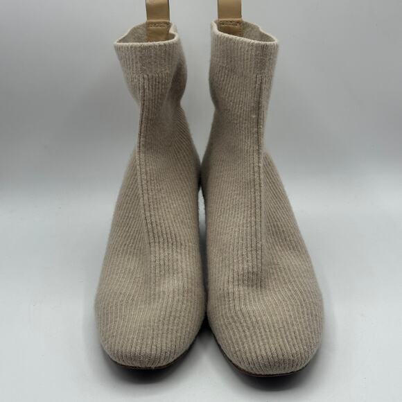 EVERLANE The Glove Boots in Oatmeal Wool Knit Cream Sz 10.5 - Picture 4 of 9